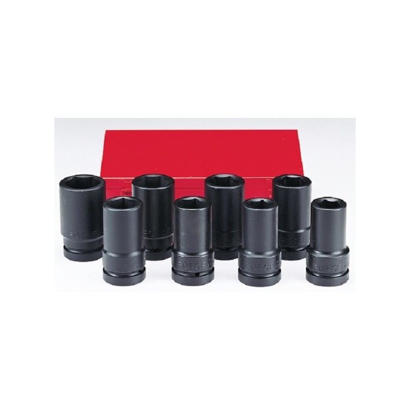 Juego de 8 vasos 1 de impacto largos Sae FORCE TOOLS 8081DS