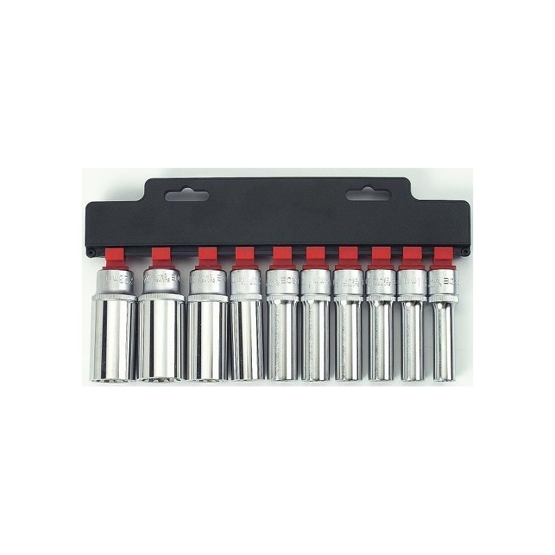 Regleta 10 vasos Spline largos 1/2 FORCE TOOLS 41014Q