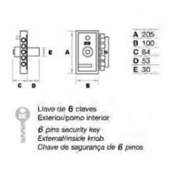 Cerradura de sobreponer M b...