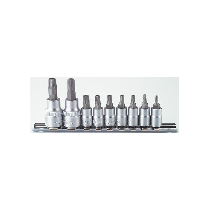 Regleta 9 vasos Torx inviolable 5uds 1/4 y 3/8 FORCE TOOLS 3095