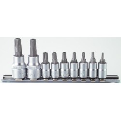 Regleta 9 vasos Torx inviolable 5uds 1/4 y 3/8 FORCE TOOLS 3095