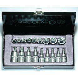 Juego de 18 vasos Torx macho y hembra 3/8 y 1/2 FORCE TOOLS 4192