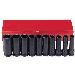 Juego de 10 vasos largos de impacto 1/2 metricos FORCE TOOLS 4107