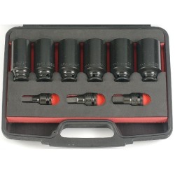 Juego de 9 vasos de impacto 1/2 para palieres FORCE TOOLS 40912