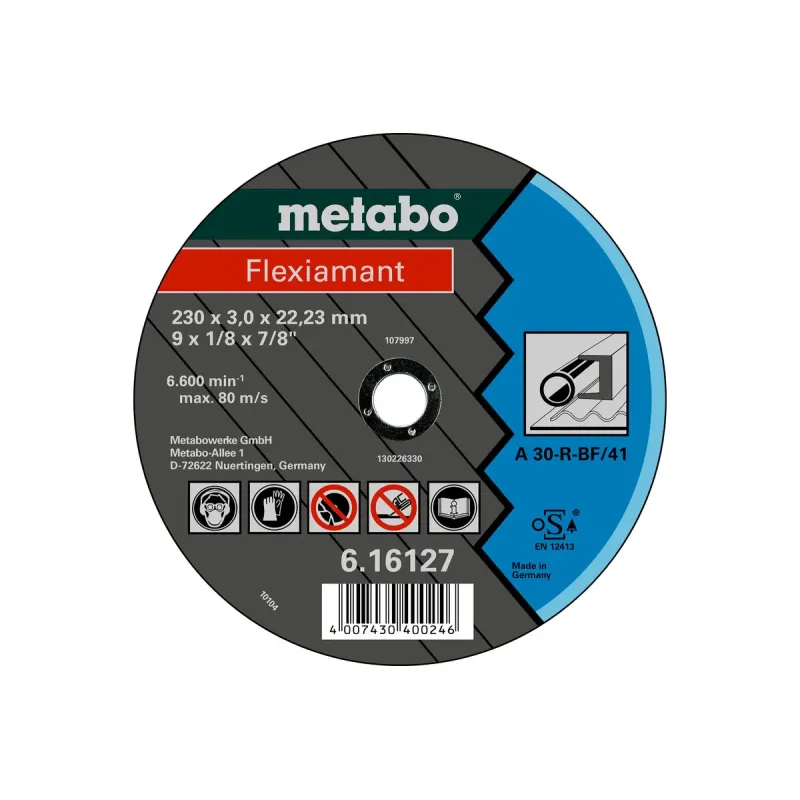 Disco de corte Hierro Flexiamant 230x3.0x22.2mm METABO 616302000