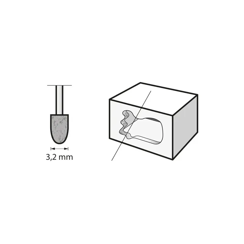 Punta amolar de Carburo de Silicio 3.2mm 83322 Mp x3 DREMEL 26153322JA