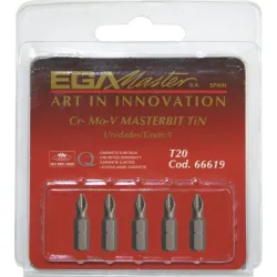 Blister de 5 puntas TORX T-15 25mm Masterbit Tin EGA MASTER 66618